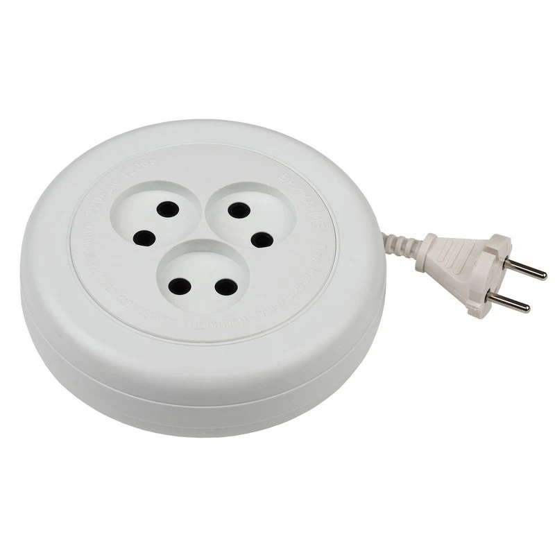 Удлинитель ЭРА, 3 роз/5м/2х0.75мм/6А/1300Вт, без заземл, белый,UR(6)-3-5m