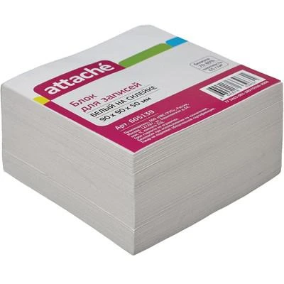 Блок-кубик ATTACHE ЭКОНОМ на склейке 9х9х5 белый 968764