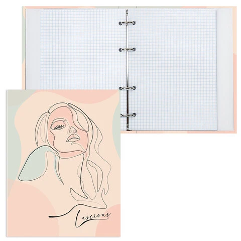 Тетрадь на кольцах А5 175х215 мм, 120 л., твердый картон, клетка, BRAUBERG,