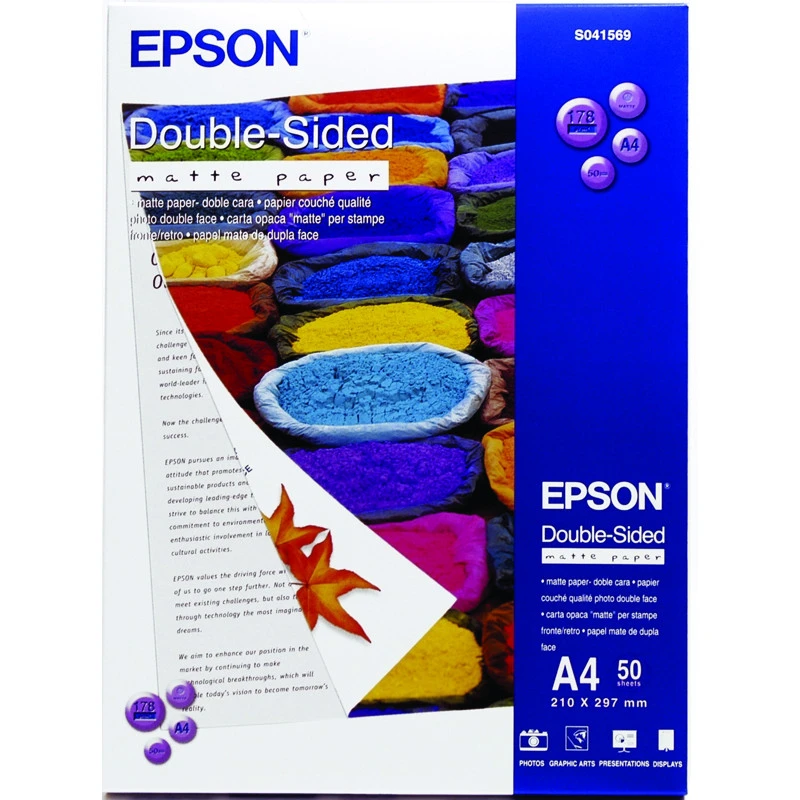 Бумага для цв.струй.печ. EPSON s041569 (А4,178г, двухстор. матов.,пачка 50л штр.