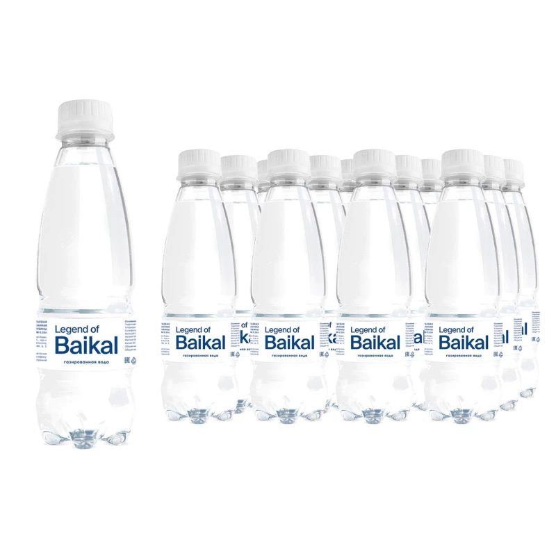 Вода питьевая LEGEND of BAIKAL природная газированная ПЭТ 0,33л 12шт/уп