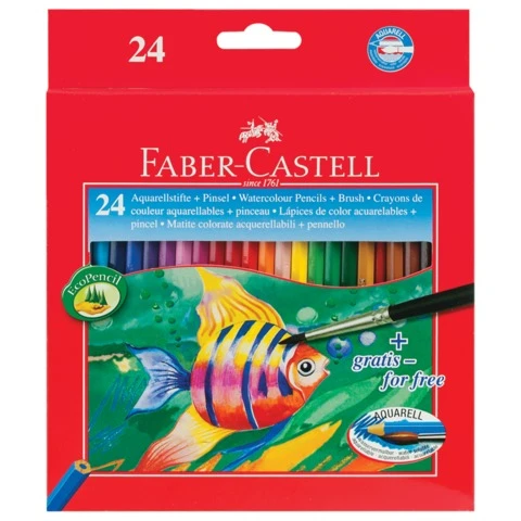 Карандаши цветные акварельные FABER-CASTELL "Colour Pencils", 24 цвета