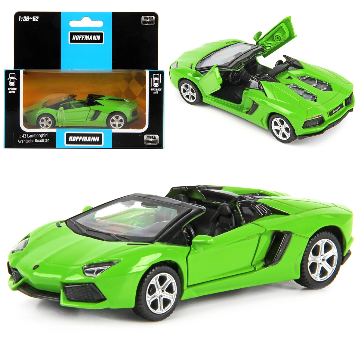 Машина металлическая 1:43 Lamborghini Aventador LP700-4 Roadster, цвет зеленый