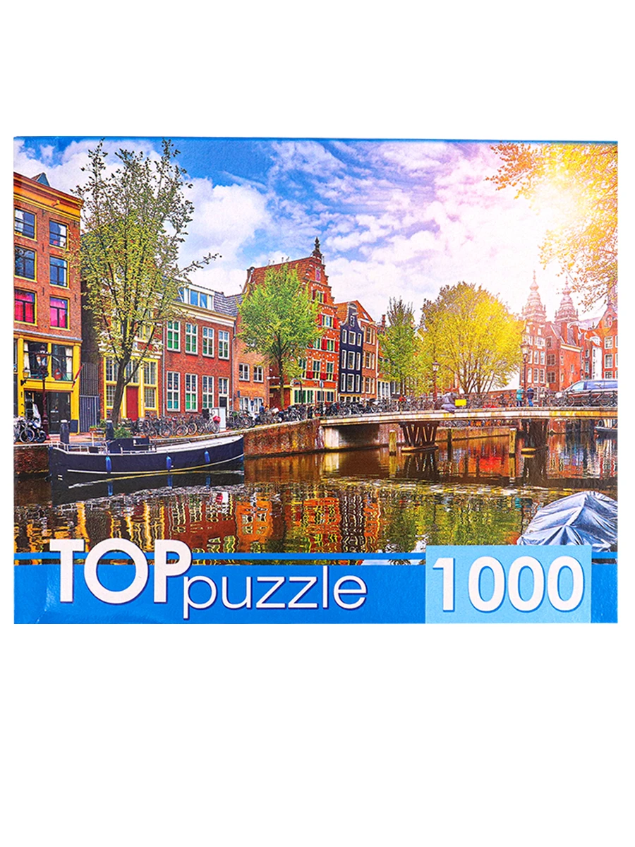 TOPpuzzle. ПАЗЛЫ 1000 элементов. ГИТП1000-4139 Солнечный канал в Амстердаме