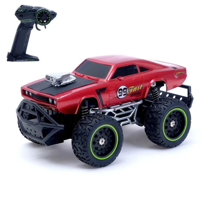 Машина радиоуправляемая «Бигфут», работает от батареек, цвет красный