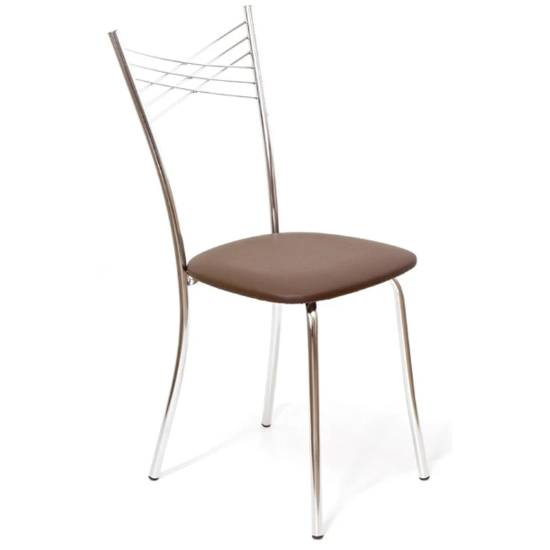 Стул для столовых UP_Ванесса каркас хром, к/з коричневый Z10