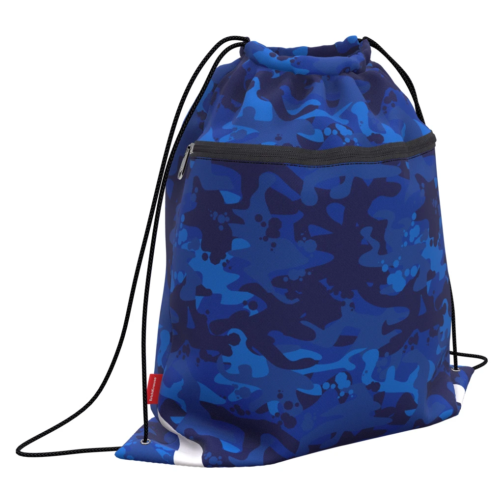 Мешок для обуви Erich Krause с карманом на молнии 500х410мм Sea Camo