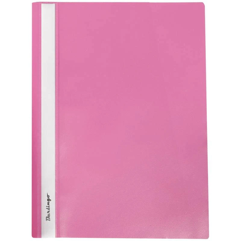 Папка-скоросшиватель пластик. А4, 180мкм, розовая с прозр. верхом: ASp_04112