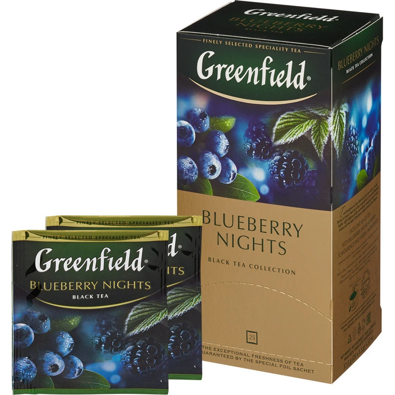 Чай Greenfield Blueberry nights черный со вкусом черники,25пак 0996-10-1