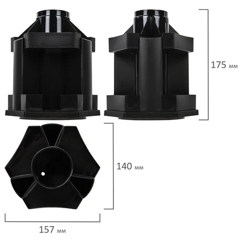 Подставка-органайзер BRAUBERG MAXI DESK, 10 отделений, вращающаяся, 157х140х175