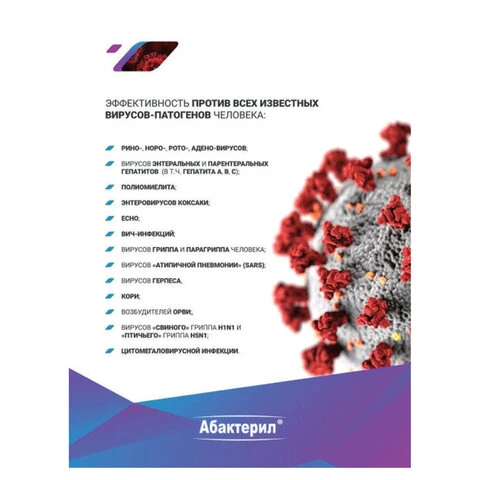 Средство дезинфицирующее кожный антисептик 750 мл АБАКТЕРИЛ-АКТИВ, готовый