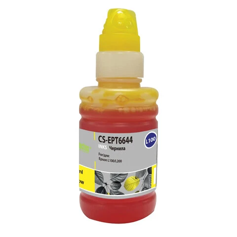 Чернила CACTUS (CS-EPT6644) для СНПЧ EPSON L100/L110/L200/L210/L300, желтые, 0,1