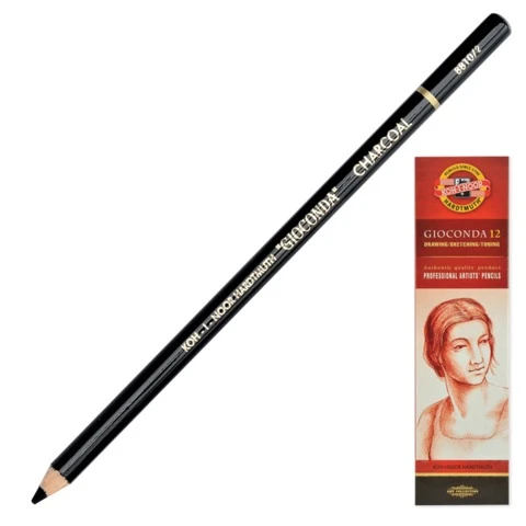 Карандаш угольный KOH-I-NOOR, 1 шт., "Gioconda", корпус черный,