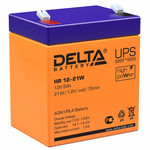 Аккумуляторная батарея для ИБП любых торговых марок, 12 В, 5 Ач, 90х70х101 мм,