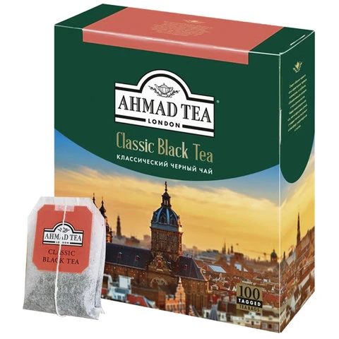 Чай AHMAD "Classic Black Tea", черный, 100 пакетиков с ярлычками по 2