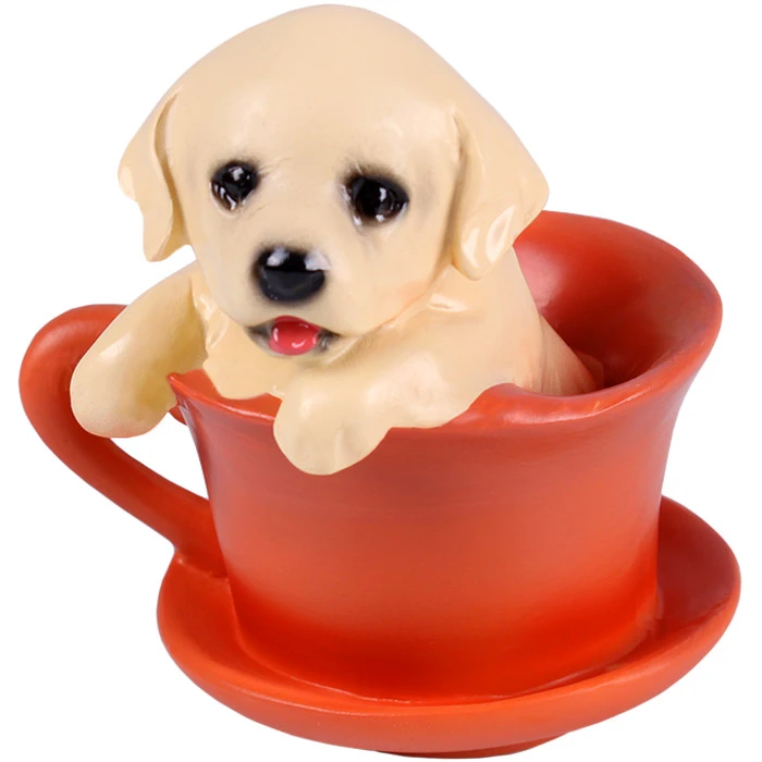 Сувенир "Собачка в чашке с блюдцем" 4 дизайна
