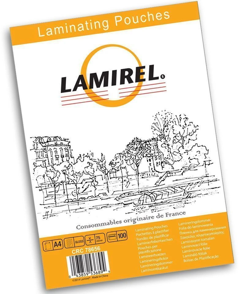 Пленка для ламинирования Lamirel А4, 75 мкм, глянц. 100 штук