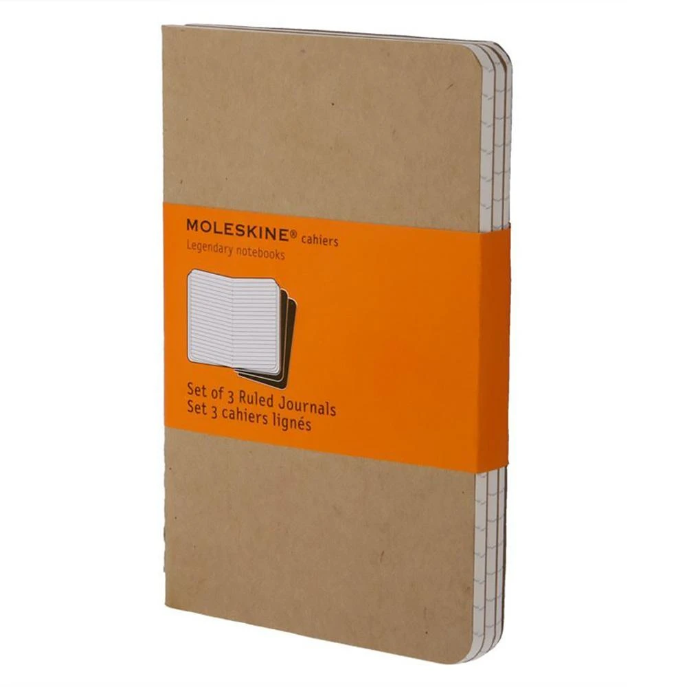 Набор 3 блокнота Moleskine Cahier Journal Large, цвет бежевый, в линейку