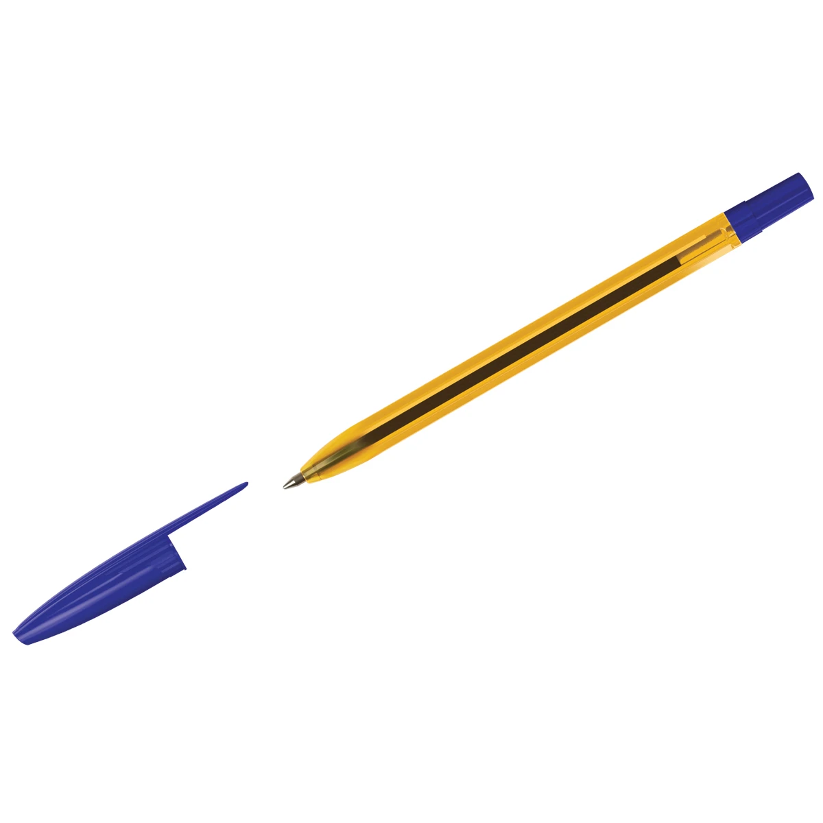 Ручка шариковая СТАММ "111" синяя, 1,0мм, тонированный оранжевый