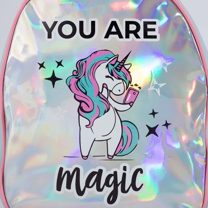 Рюкзак искусственная кожа, Magic, единорог, голография, 27 х 23 х 10 см