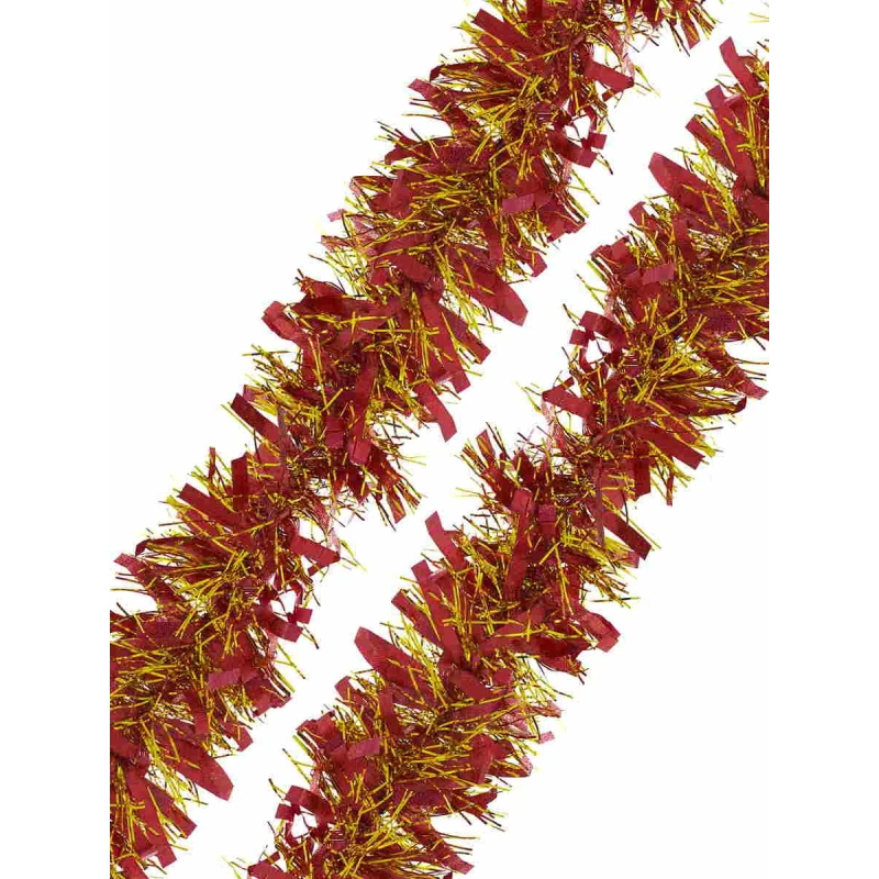 Мишура из ПЭТ ЗОЛОТАЯ С КРАСНЫМ / 9x200 арт.75762