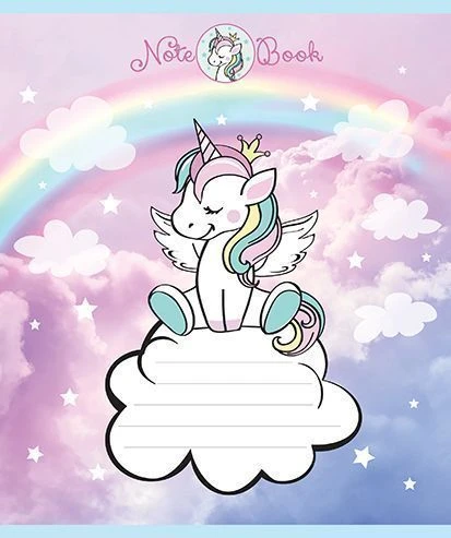 Тетрадь 12 листов клетка ЕДИНОРОЖКИ мелованный картон блёстки Тетрадь 12 листов клетка ЕДИНОРОЖКИ мелованный картон блёстки