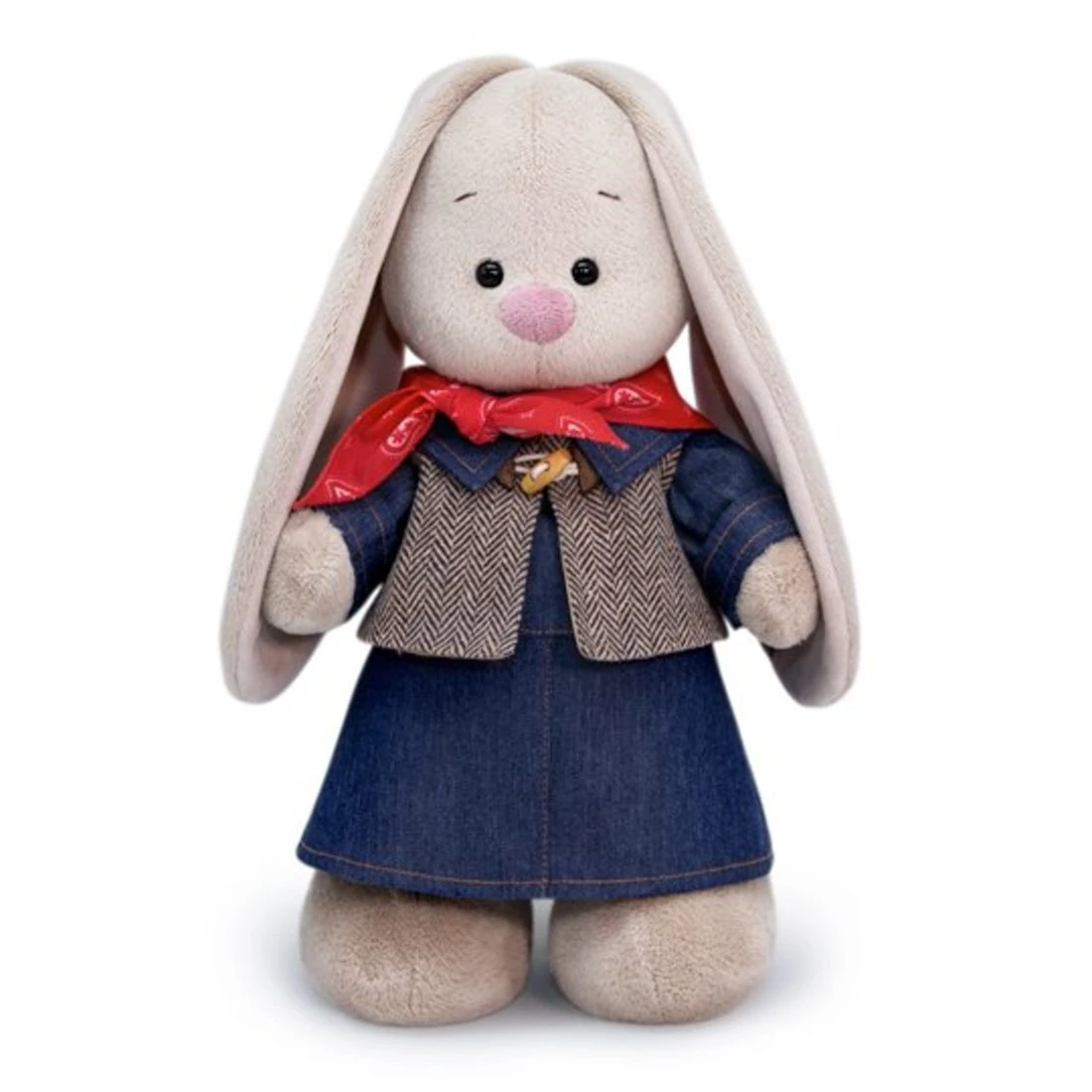 Зайка Ми в джинсовом платье 25 см.