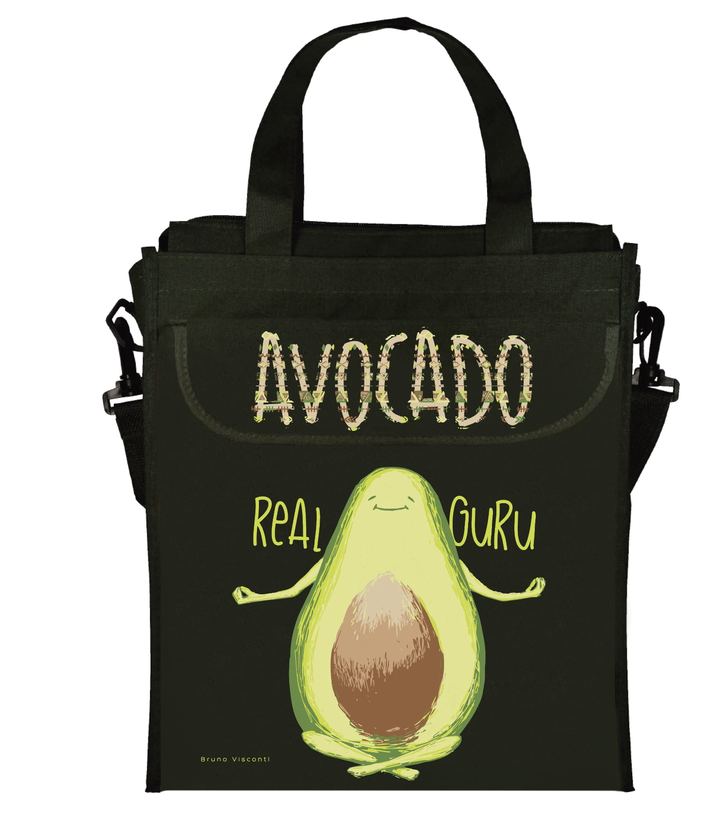 СУМКА ДЛЯ ДОП. ЗАНЯТИЙ ЧЕРНАЯ "AVOCADO STYLE" 31 х 36 см.