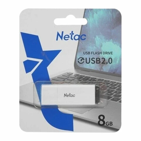 Флеш-диск 8 GB NETAC U185, USB 2.0, белый, NT03U185N-008G-20WH