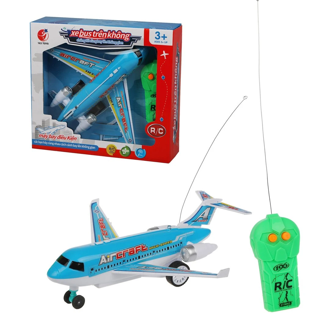 Самолет на радиоуправлении, 2 канала, свет, элементы питания АА*4шт. не входят в