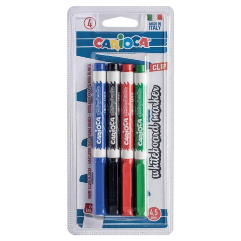 Маркеры для доски CARIOCA, НАБОР 4 цвета, наконечник 4,5 мм, Италия, 42878 Маркеры для доски CARIOCA, НАБОР 4 цвета, наконечник 4,5 мм, Италия, 42878