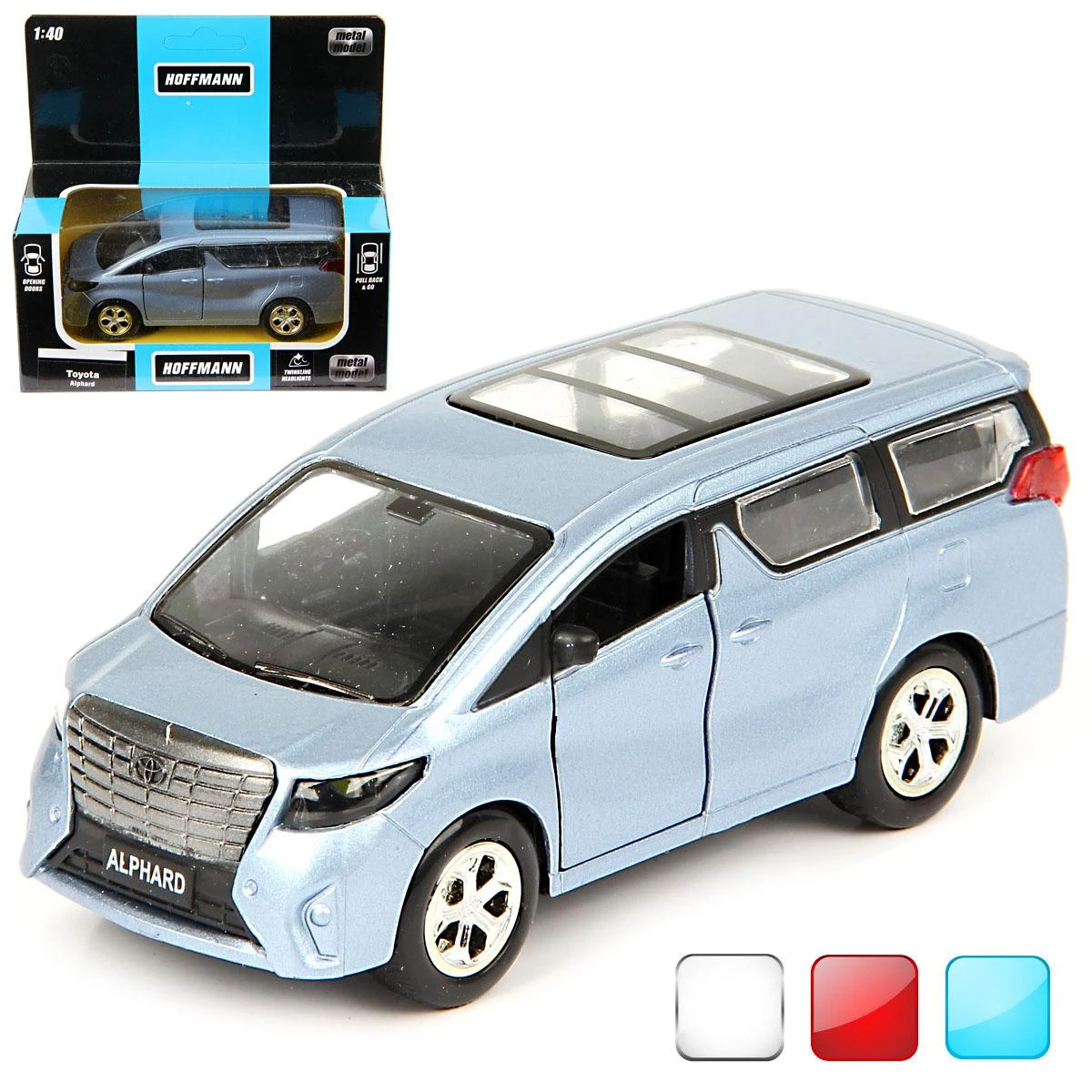 Машина металлическая Toyota Alphard 1:40, дв. откр., инерц., свет