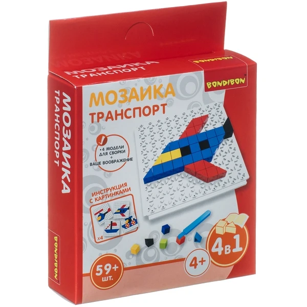 Логические, развивающие игры и игрушки Bondibon Мозаика  «ТРАНСПОРТ», 59 деталей
