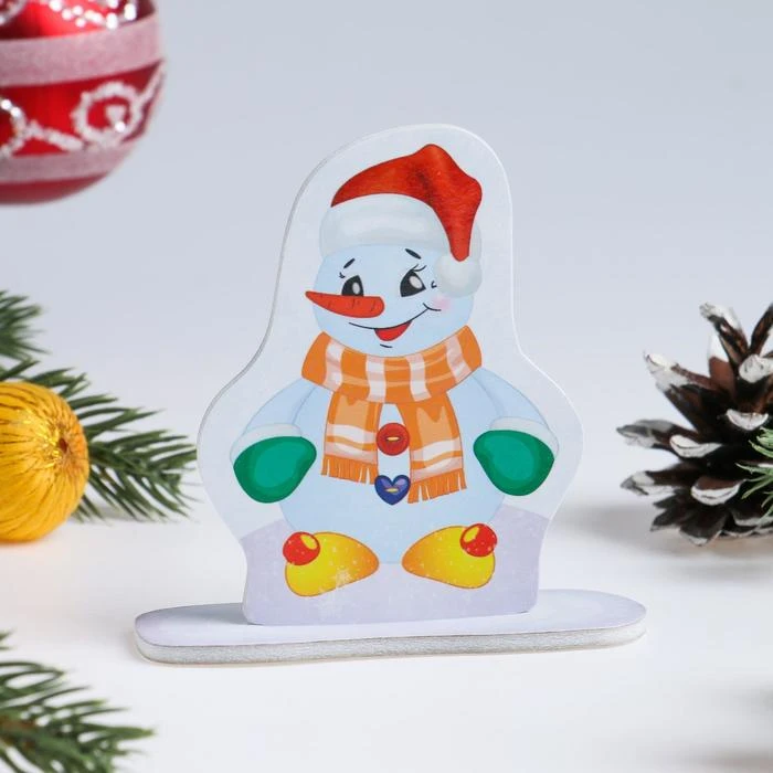 Фигура на подставке "Веселый снеговик" 7385465