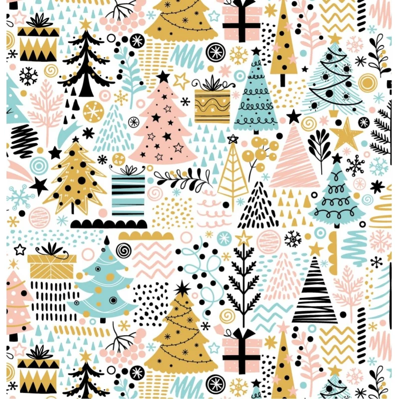 Бумага упаковочная Елочки НГ 70х100см, 1 л. УБ-0652