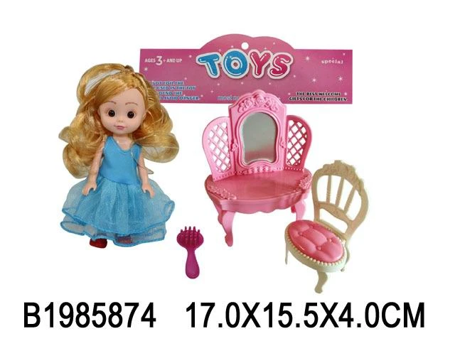 Кукла в наборе (15 см) "Кукла с туалетным столиком 2" (аксессуары) в