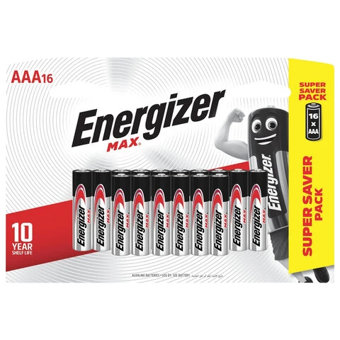 Батарейки КОМПЛЕКТ 16 шт., ENERGIZER Max, AAA (LR03,24А), алкалиновые, Батарейки КОМПЛЕКТ 16 шт., ENERGIZER Max, AAA (LR03,24А), алкалиновые,