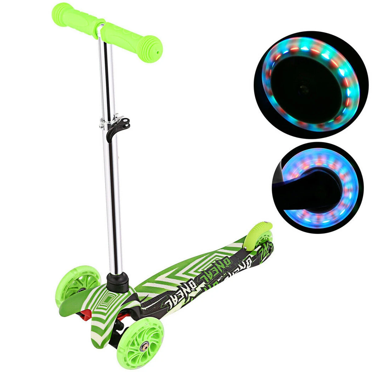 Самокат 3- колесный 110mm PU со светом