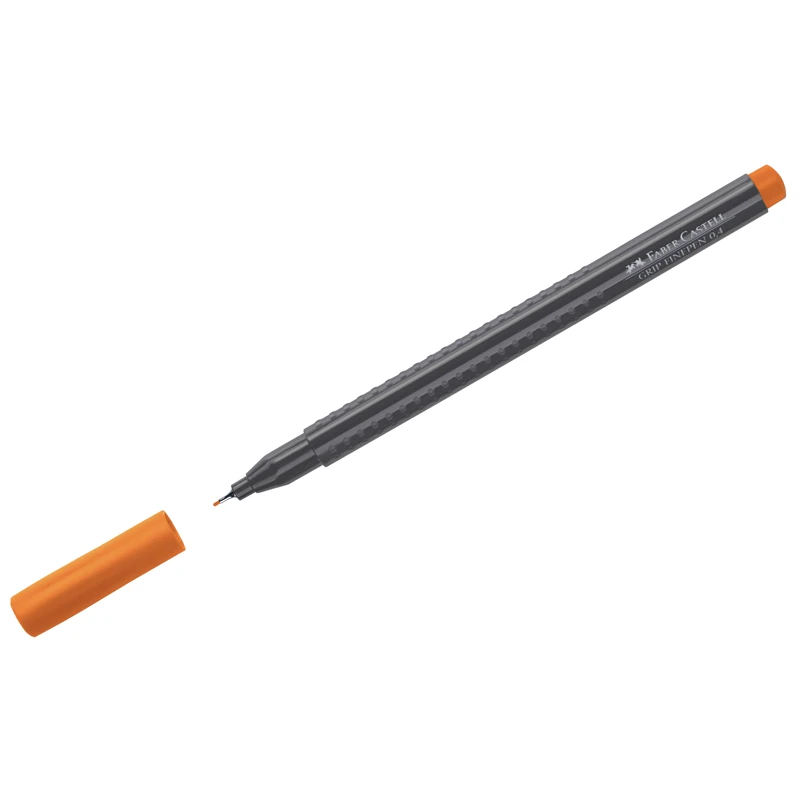 Ручка капиллярная Faber-Castell "Grip Finepen" оранжевая, 0,4мм,