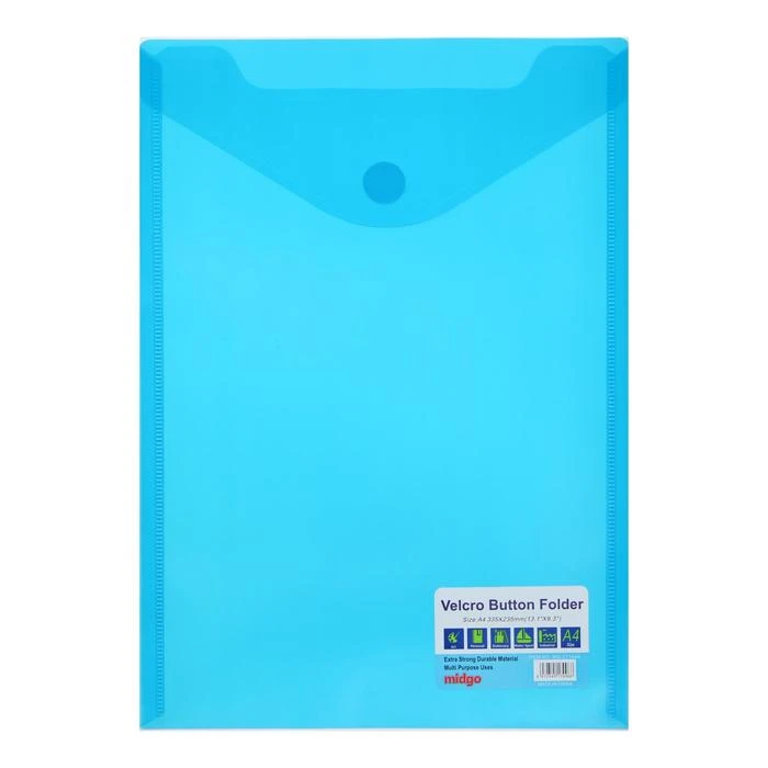 Папка на кнопке (липучке) А4, вертикальная, МИКС