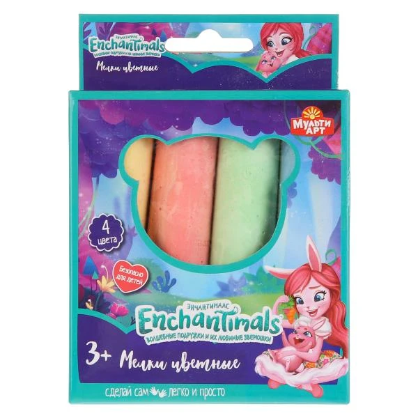 Набор для творчества мелки цветные MultiArt Enchantimals, 4 цвета в русс. кор.
