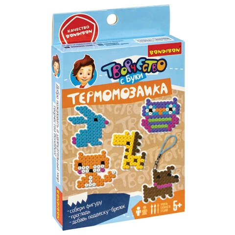 Набор для творчества "Термомозаика", ассорти 5 видов, трафареты,