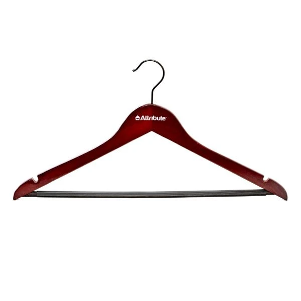 Набор вешалок для костюма прямых 44см с перекладиной 6шт цвет: красное дерево