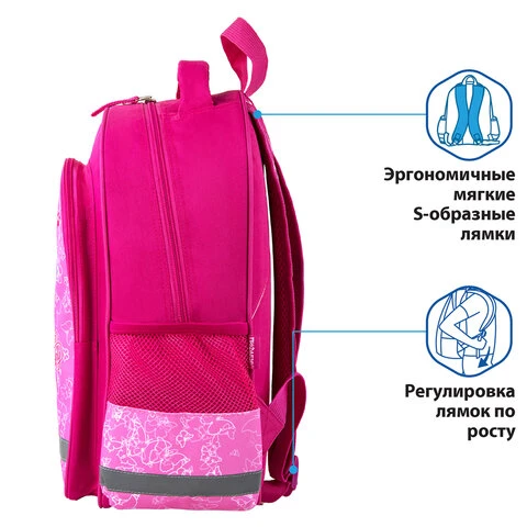 Рюкзак ПИФАГОР SCHOOL для начальной школы, "Cat day", 38x28х14 см,