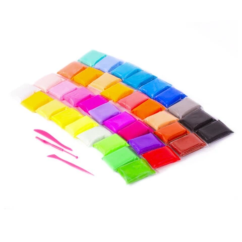 Пластилин супер лёгкий воздушный 36 шт (32 цвета +2 белых + 2 черных) 360 г, 3