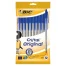 Ручки шариковые BIC "Cristal Original", НАБОР 10 шт., СИНИЕ, узел 1