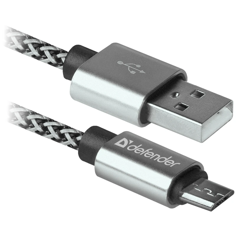 Кабель Defender USB08-03T PRO USB(AM) - microUSB (B), 2.1A output, в оплетке,