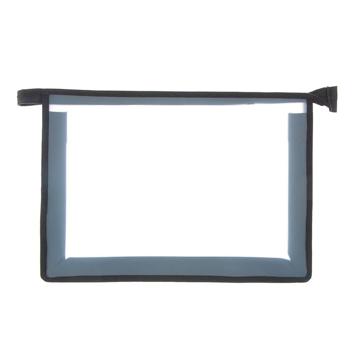 Папка пластиковая А4, молния сверху, прозрачная, «Офис», ПМ-А4-02, чёрная