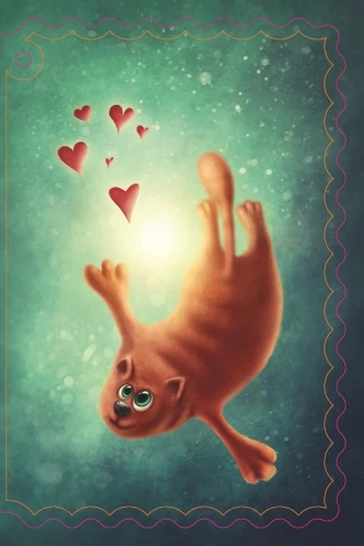 Мини-открытка "Влюбленный кот" 5-01-0066 Мини-открытка "Влюбленный кот" 5-01-0066