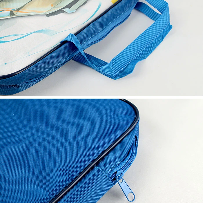 Папка школьника А4 с ручками + твёрдое дно Синий авто печать на ткани